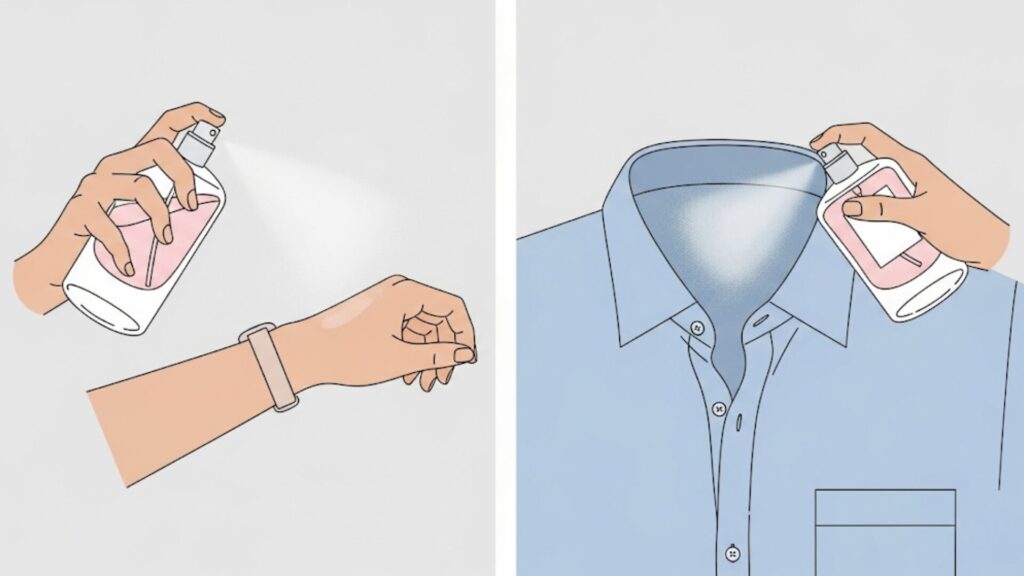 香水をつける場所による効果の違い